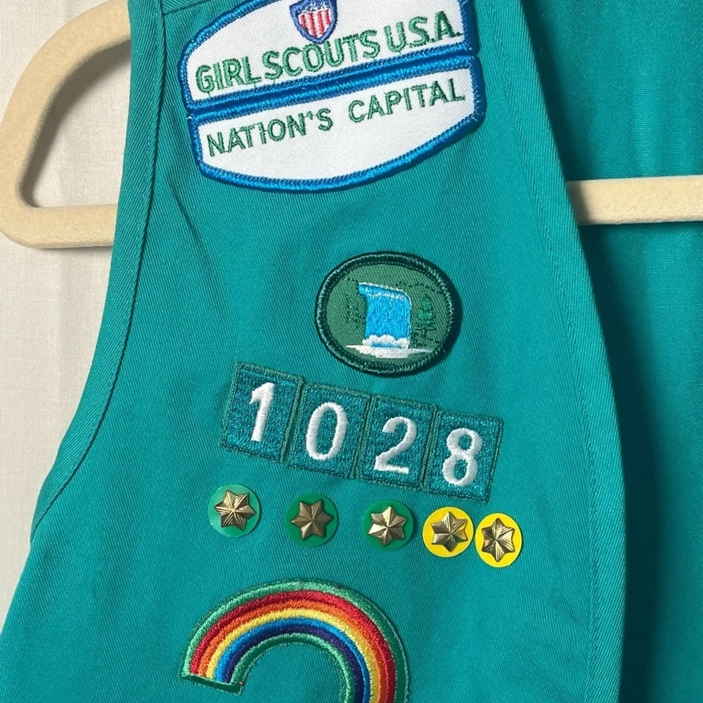 Vintage 90s Girl Scouts USA Badge Vest 1994-96 Honor Troop Patch Lot Union Tag